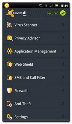 نرم افزار انتی ویروس قدرتمند Avast Mobile Security v2.0.2750 – اندروید 
