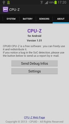 نرم افزار شناسایی سخت افزار و مشخصات آن CPU-Z 1.01 – اندروید