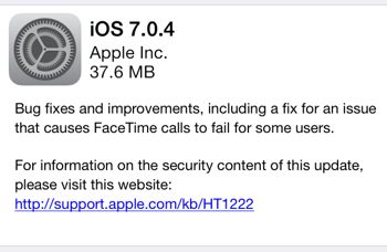 بروز رسانی سیستم عامل iOS 7 به 7.0.4 و تغییرات آن