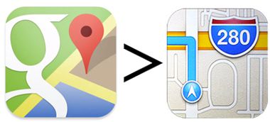 مقایسه ای کوچک بین نقشه اپل با نقشه گوگل